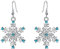 EVER FAITH Schneeflocke Ohrringe Damen Österreichische Kristall Winter Party Ohrhänger Klar Gold-Ton (Blau Silber-Ton)