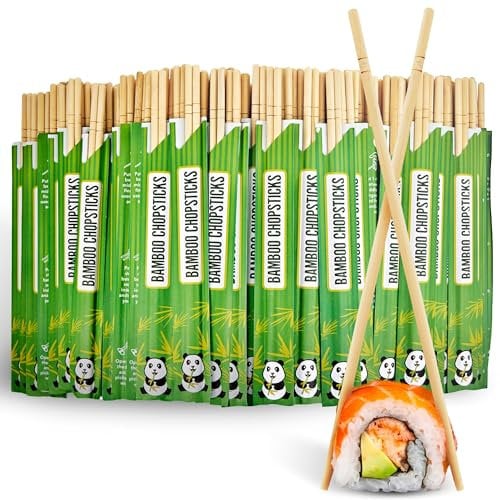 Stock Your Home Disposable Bamboo Chopsticks, Bulk Chopsticks (200 Count), Separated Bamboo Chop Sticks for Sushi, Chinese, Japanese, and Asian Food, Smooth Wooden Chopsticks, Disposable Chopsticks
