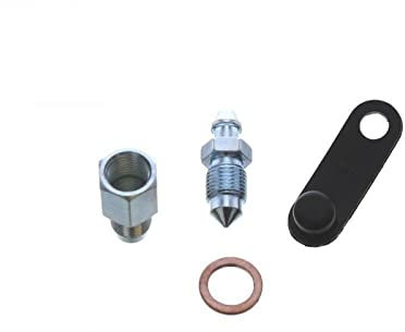 Bigg Red - M10 x 1 Bleed Nipple Repair Insert for All Car Brake Calipers with M10 10mm Female Straight Inlet - Zinc Plated - Front, Left, Rear, Right - with Cap & Adhesive
