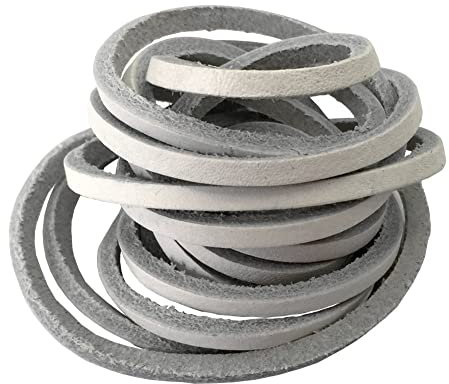 BupiMufi Lacets en cuir véritable de qualité supérieure pour chaussures, accessoires, 100 à 140 cm, Blanc., 120