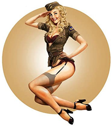 MACMRD Pinup Girl Autoaufkleber 13 cm x 11 cm, Wasserdicht, Vinyl, Militärisch, Pink, Outdoor, Sticker