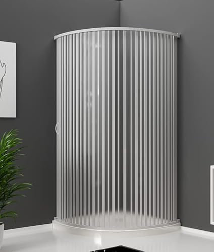 Ventana Box Doccia semicircolare Apertura a Soffietto 90 cm in PVC Bianco - Malta