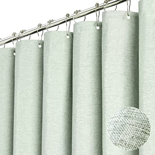 Rideau de douche en lin de qualité supérieure - 240 x 200 cm - Imperméable - Anti-moisissure - Pour salle de bain - Menthe - 240 x 200 cm