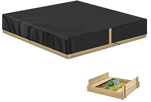 VANSHEIM Couverture de Bac à Sable Bâche de Bac à Sable Bâche de Protection Bac à Sable Bâche de Piscine pour Enfants Imperméable Anti-Poussière Housse Protection Bac à Sable Tissu Oxford 185x185x20cm