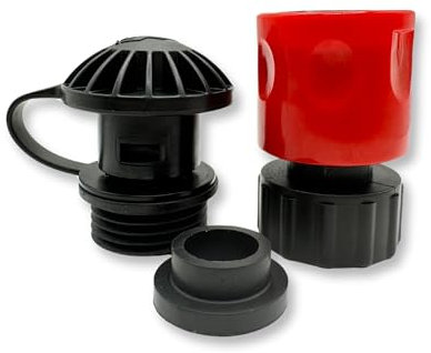 Flush-M Außenbord-Schnellverbindungs-Set für Suzuki mit Dichtung und rotem Schlauch – kompatibel mit allen Suzuki-Motoren von 25 PS – 350 PS – UV-stabiles und langlebiges glasgefülltes Nylon – Schwarz