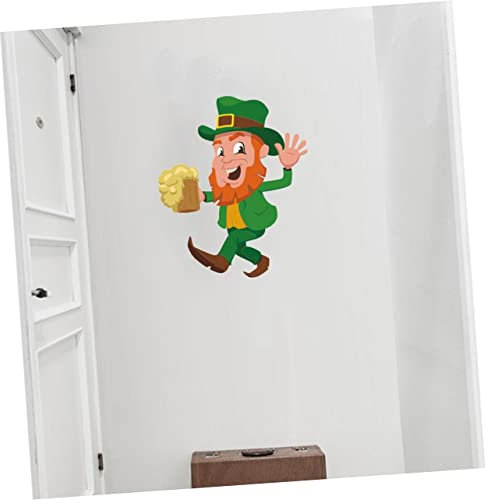 Mikikit Grüner Zwerg Wandsticker St Patrick's Day Pvc Design für Wohnzimmer und Kleidung 24x28cm