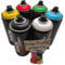 PROGAL COLORS Montana Black Spraydosen Set 6 Grundfarben + 6 Ersatzsprühköpfe - 6 x 400 ml