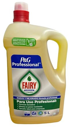 Fairy Limón Ultra Uso Profesional: Detergente Concentrado para Lavavajillas a Mano, 5 Litros (5L) – Lavado Seguro y para Resultados Impecables