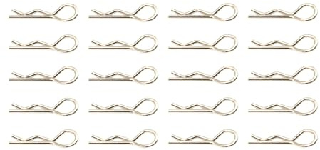 Karosserieclips 28,5mm silber 20 Stück - 1,6mm Drahtstärke - rcbay | Body Pins Clips Federstecker Sicherungsklammer