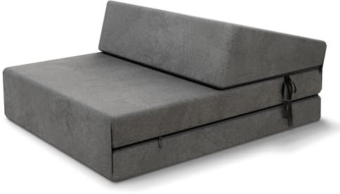 FDM Klappmatratze Suzi MINI 70x200 cm Kaltschaum Gästematratze Höhe 9 cm Härtegrad H3 Öko-Tex Allergikergeeignet Bezug Trinity Waschbar Graphit