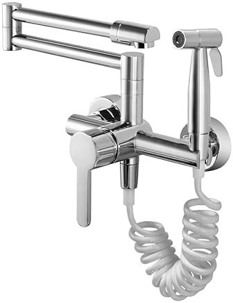 KüChenarmatur Wandmontage KüChenarmatur Wandmontage Mit Brause Klappbare KüChenarmaturen 360° Rotierende Heiß- Und Kaltmischung Chrom