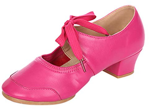 Ballerina Damen Weiß Ballerina Sportlich Damen Frauen Frauen Tanz Abschlussball Ballsaal Schuhe Damen Winter Schwarz Schue Damen Elegant (Hot Pink, 42)