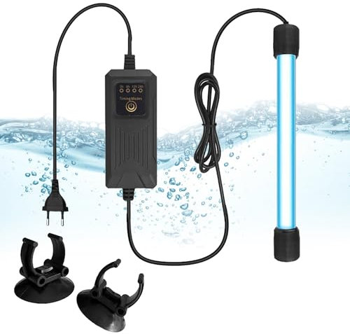 11W Aquarium UV Sterilisator Licht mit Timer, UV-Sterilisator, UV-Tauchleuchte, Bakterien Tötung Lampe für Wasser Aquarien, Gartenteich, Fishbowl