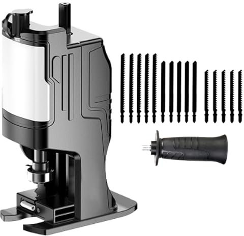 Reciprocating Saw Adapter, Portable Electric Jig Saw for Wood Metal Cutting Woodworking Hand Saw Drill Jig Saw Attachment (Type 2 & 15 Saw Blades)