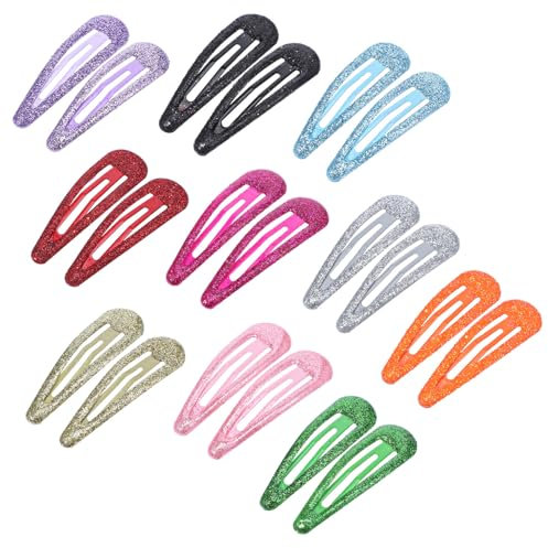 20 Stück Glitzer Haar Schnappclips Kinder Haarspangen Snap Hair Clips Mädchen Bunte Metall Haarspangen Haarstyling Zubehör Haarspange Glitzer für Kinder Mädchen Kleinkinder 10 Farben