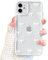 EYZUTAK Case for iPhone 11, Clear Cute Ribbon Bowknot Pattern Aesthetic Transparent Phone Case Raised Camera Protection Stylish Slim Soft Durable TPU Protective Cover for Women Girls - White