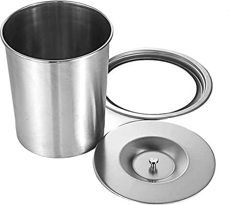 ZFLHIOR Einbau-Mülleimer für die Arbeitsplatte, Kleiner Mülleimer mit Deckel, Einbau-Mülleimer aus Edelstahl für Küchenschränke, 8 Liter, rund, versenkbar, mit Deckel