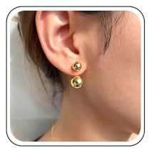 Inateannal Boho Ball Ohr Jacke Ohrringe Doppelte Kugel Ohrstecker Gold Runde Kugel Tropfen Ohrringe Vintage Ball Vorne Zurück Ohrringe Schmuck Für Frauen
