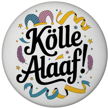 speecheese Kölle Alaaf Magnet - Karneval in Köln, Festive Karneval Magnet, 1x, Kunststoff, Rund, 5,9 cm x 5,9 cm