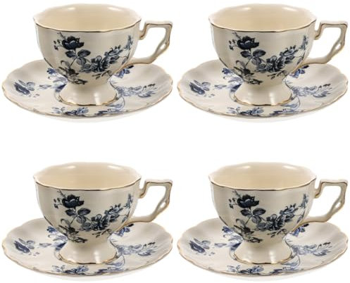 CALLARON 4juegos Taza De Café Cerámica Vintage Platillo Taza De De Para y Ocasiones Especiales