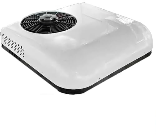 RV Rooftop Air Conditioner, Portable Car DC Air Conditioner, 12V/24V Parking Split AC Unit for Trucks, Semi Trucks, Van, Camper Van,White-12V
