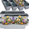 KAMACA 12 Stück Zink Paletten Blumenkasten Einsatz passend für Europaletten Pflanzkasten für Blumen Kräuter Balkonkasten Blumentopf aus verzinktem Metall 38 cm groß (Silber, 12er Set)