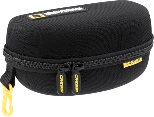 Cressi Elite Protective Case for Swimming Goggles - Etui Tasche zum Transport und Schutz von Schwimmbrillen, Schwarz/Gelb