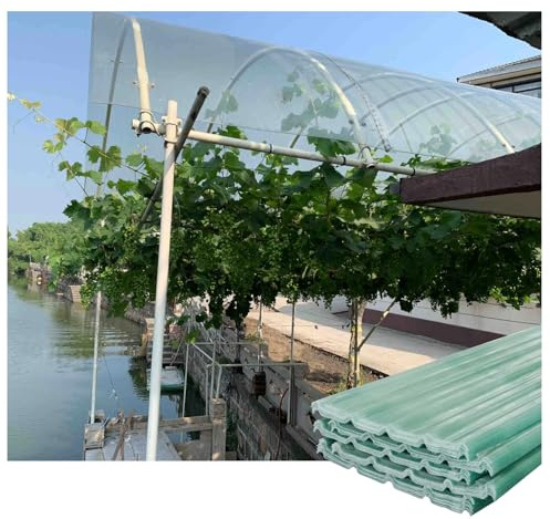 Transparent Wellplatten,Profilblech Trapezblech,FRP-Tageslichtplatten,Wetterfest Wellbahn,Sonnenscheinplatte,für Carport-Gewächshaus,Anpassbar，Leicht zu schneiden(9pcs,0.9*0.6M/35*24IN_1.2MM)