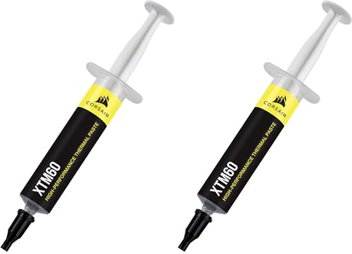CORSAIR XTM60 Pasta Termica ad Alte Prestazioni per CPU o GPU, 3g – Bassa Viscosità, Stabilità a Lungo Termine, Applicazione Facile, Scheda Applicatore Inclusa (Confezione da 2)