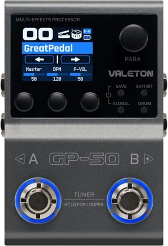 Valeton GP-50 SnapTone Multi-Effects Processor Pedal, IR Loader & Neural Amp Modeler, USB Audio Interface, Drum Machine & Looper, Bluetooth, 100+ FX, 100 Patches