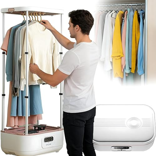 RoyceBee 900W Máquina de Planchar y Plegar Automática Planchas Verticales de Ropa Vapor Secadora a Vapor Inteligente con Mando a Distancia y Sistemas de Secado Rápido 360° para Ropa y Telas