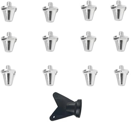 perfk 12 tacchetti per scarpe da calcio sostituiscono direttamente i tacchetti professionali antiscivolo stabili per scarpe da calcio per l'allenamento, Filettatura 6mm 8