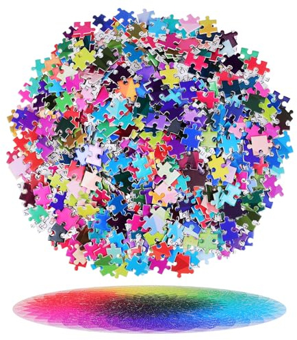 Adorainbow Rainbow Circle Puzzle 1000 Piece for Adults, Hard Color Changing Jigsaw Puzzle Made of Paper, Unique Challenging Design for Decor and Long-term Display