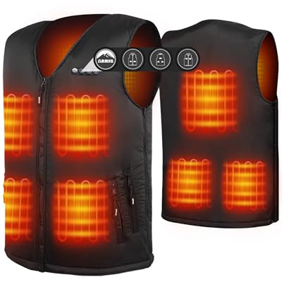 ARRIS Heated Vest for Men with Battery Pack Included Size Adjustable Warm Clothing, Black, One Size