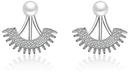 Boowhol Front-Back-Ohrringe Damen Mädchen Perlen Mit Zirkonia 925er Sterling Silber Edel Ohrstecker als Freundinnen Geschenke