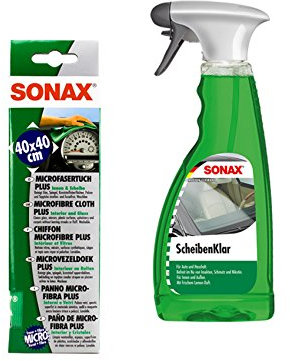 MICROFASER Plus Tuch + SCHEIBENKLAR SCHEIBENREINIGER GLASREINIGER Set
