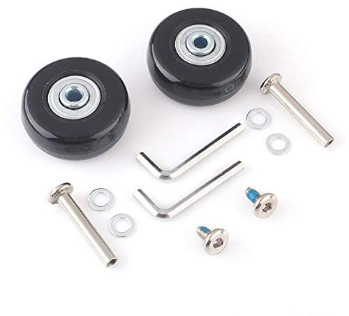 Kofferrollen ersatzrollen Gummi Rollen Räder EIN Paar Mute ersatz Wheels für Gepäck Koffer (68 * 6 * 24mm Achsenlänge: 35mm)