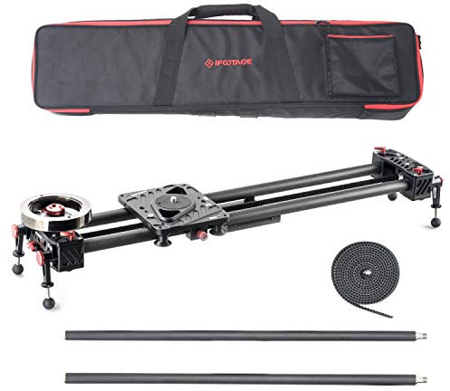 IFOOTAGE Kameraschiene aus Kohlefaser, 133 cm, Dolly Rail Video Stabilisator Professional für DSLR-Kamera, DV-Video, Camcorder, Film, Fotografie, Shark Slider S1 mit Verlängerungsröhren (S1B)