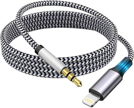 Véritable cordon auxiliaire certifié Apple MFi pour iPhone, câble audio Lightning vers jack 3,5 mm, Webcam