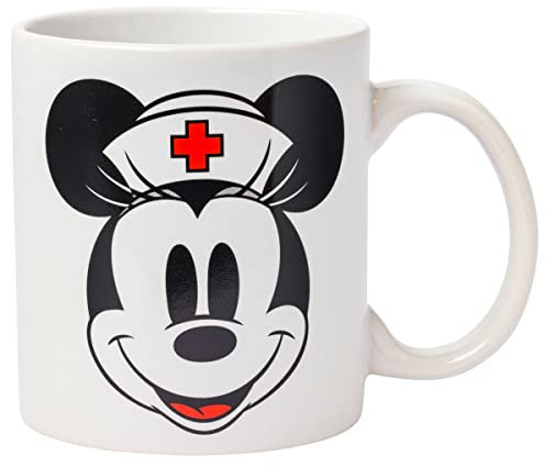 Silver Buffalo Disney Minnie Mouse Best Nurse Ever Ceramic Coffee Mug, 20 Ounces