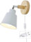 TXSAGL Applique avec prise de câble E27 lampe de lecture de chevet à rotation libre Applique murale d'intérieur avec interrupteur pour chambre à coucher, projecteur de salon (blanc)