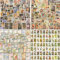 4 Stile (400 Stück) Vintage Aufkleber Stempel Scrapbooking Aufkleber für Scrapbook Kalender Notizbuch Tagebuch Fotoalbum DIY Dekoration, Etikett, Blumen, Schmetterling, Stadt, Malerei, Blumen, Tier