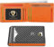 GSOIAX Portefeuille fin minimaliste pour homme en cuir véritable fibre de carbone avec blocage RFID et porte-cartes de crédit avec boîte cadeau, Carbone noir et orange, Slim