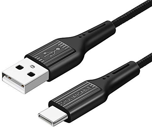 SHULIANCABLE Cable USB C, Cargador Tipo C Nylon Carga Rápida y Sincronización de Datos Cable USB C para Samsung Galaxy,Xiaomi,Huawei (2M, Black)