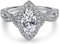Lot de Bagues Marquise en Argent Véritable Pavée d'Oxydes de Zirconium Mariage Femme Style A 1Pc Taille 56.5