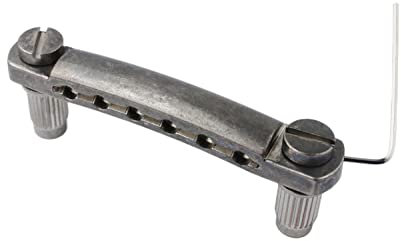 Guyker Guitar Tune-O-Matic Tailpiece Stop Bar with Studs - Bridges Parts Replacement for LP SG Style 6 String Electric Guitar (GS001, Relic)