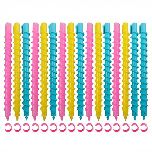 Ericotry 18 pezzi di plastica a spirale per arricciacapelli permanente asta a spirale parrucchiere styling bigodini
