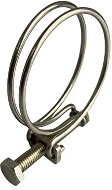 Boltza Doppeldraht-Schlauchschellen, Edelstahl, 72–80 mm, Teichrohrschraube, dicht, Koi-Fisch-Fitting, Filterpumpenklemme, Silber, 10 Stück