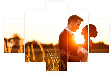 CCWACPP Benutzerdefinierte 5 teilige Leinwand Wandbilder mit Ihren Fotos Erstellen Sie personalisierte Bilder auf Leinwand 150x100 cm