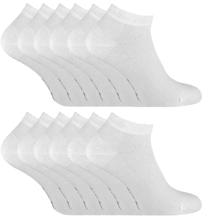 12 Pair Multipack Mens Bamboo Trainer Socks | Sock Snob | Breathable Cushioned Low Cut Socks for Summer